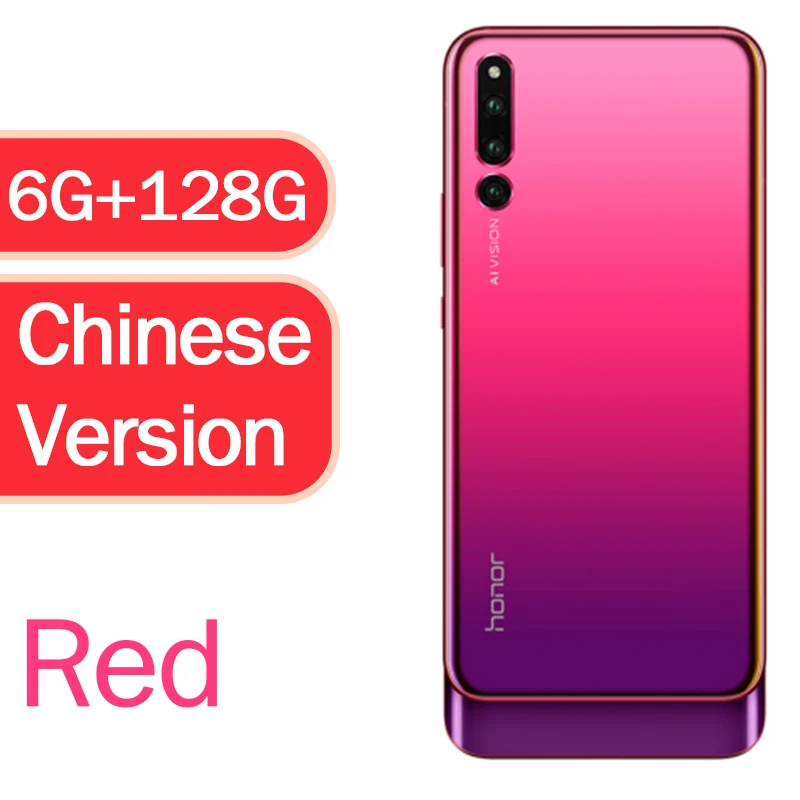 CN 6G 128G Red Honor Magic 2, смартфон, 6,39 дюймов, на весь экран, отпечаток пальца, четыре ядра, 3500 мАч, 6* камер, сотовый телефон - Цвет: CN 6G 128G Red