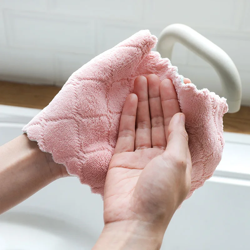 

1PC Super Absorbent Microfiber Dish Cloth Wash Hand Towel Household Kitchen Cleaning Cloth Scouring Pad Multi-function Drop Ship