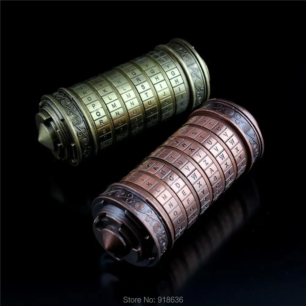 

Magic!!Educational toys Metal Cryptex locks gift ideas Da Vinci Code lock to marry lover escape chamber props get 2 free rings