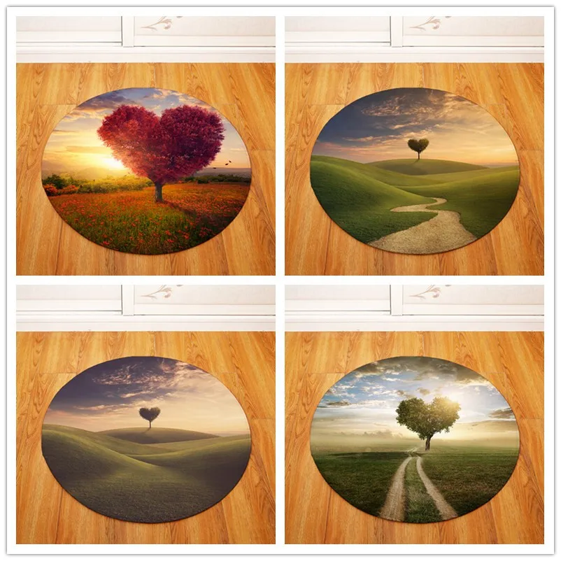 Modern Fashion Nordic Plant Landscape Round Chair/Table Desk Mat Living Room Bedroom Area Rug Decorative Carpet | Дом и сад