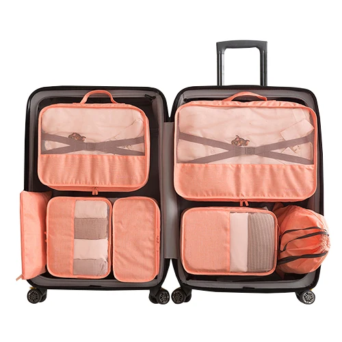 7 шт./компл. турагентов хранения сумки одежда нижнее белье бюстгальтер обувь пакеты Чехол чемодан домашний гардероб шкаф аксессуары - Цвет: Orange Set