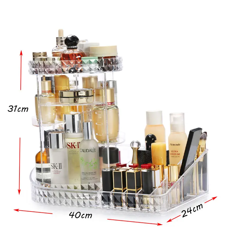 Новое поступление вращающаяся многослойная прозрачная косметическая коробка для хранения губной помады акриловый чехол стойка C5012