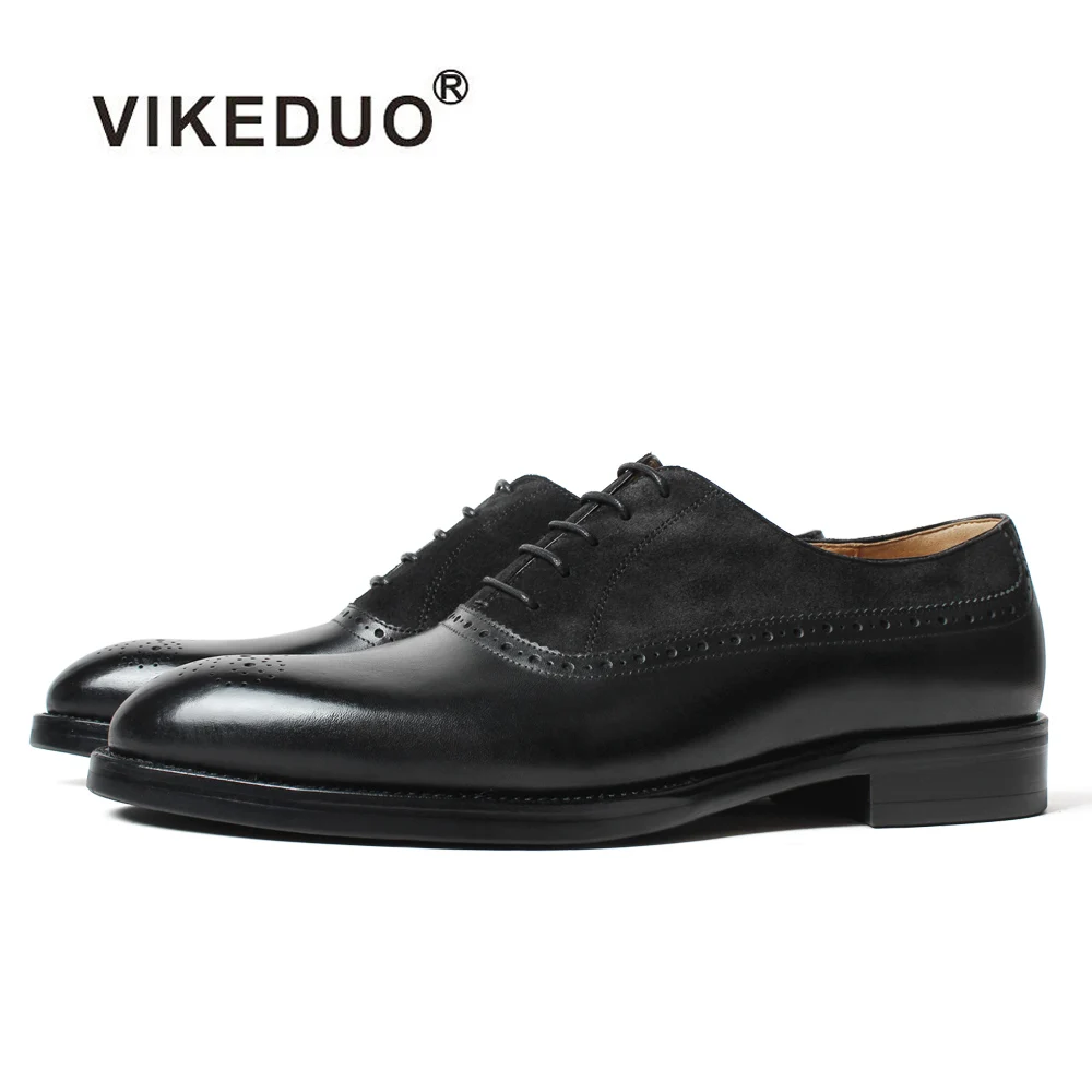 VIKEDUO Patina/Мужские модельные туфли-оксфорды под заказ из натуральной коровьей кожи; свадебные офисные туфли на плоской подошве в деловом стиле; обувь с перфорацией типа «броги»; Zapatos