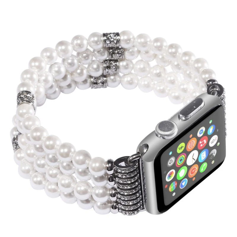 Ремешок для часов ручной работы с жемчугом браслет Apple Watch 38 мм 42 роскошные