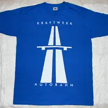 KRAFTWERK AUTOBAHN'74 KRAUTROCK ELECTRONIC SYNTHROCK новая Королевская Синяя Футболка модная мужская и женская футболка