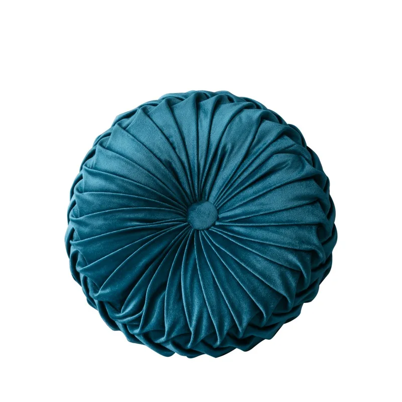 Velvet Pleated Round Pumpkin Throw Pillow Couch Cushion Floor Pillow Decorative For Home Chair Bed Car - Цвет: ZL