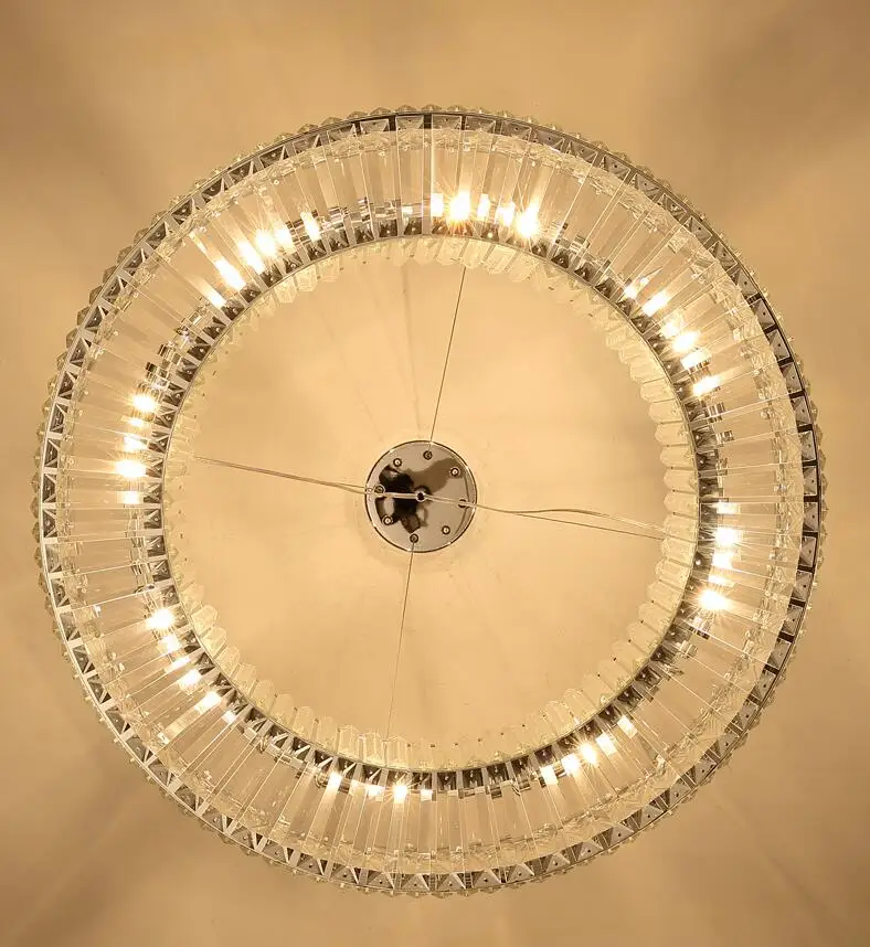 Современная хрустальная люстра, хромированный круглый светодиодный хрустальный светильник для гостиной, декоративная лампа для комнаты