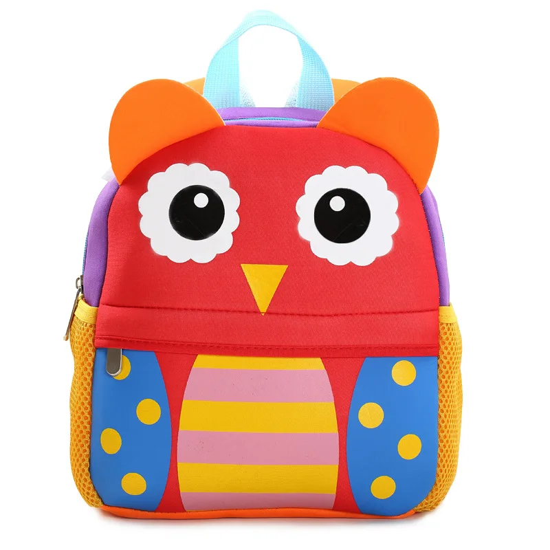 Популярные детские школьные рюкзаки для малышей, школьные сумки с 3D рисунком животных, совы, для детского сада, для девочек и мальчиков, детские школьные сумки