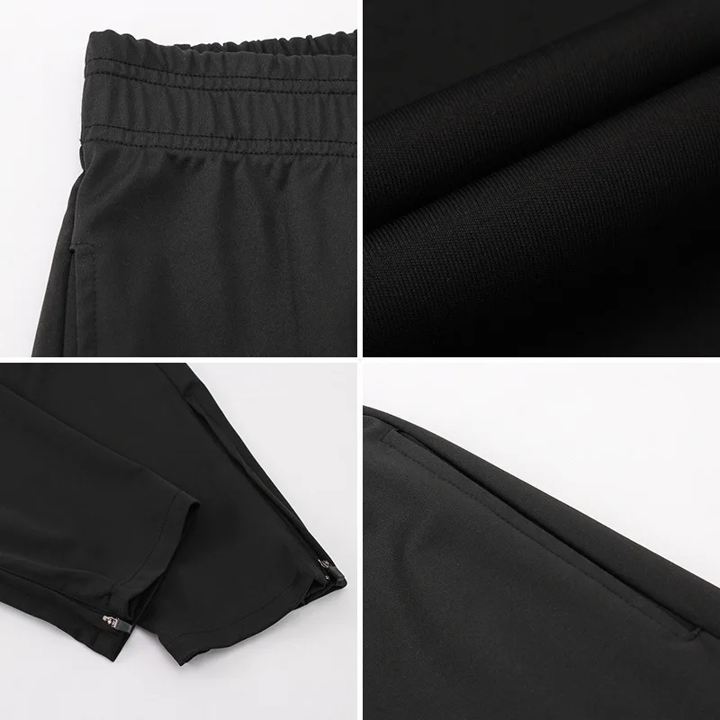 Men's loose-fitting trousers Adjustable zipper trousers at the cuffs Side pockets running training pants