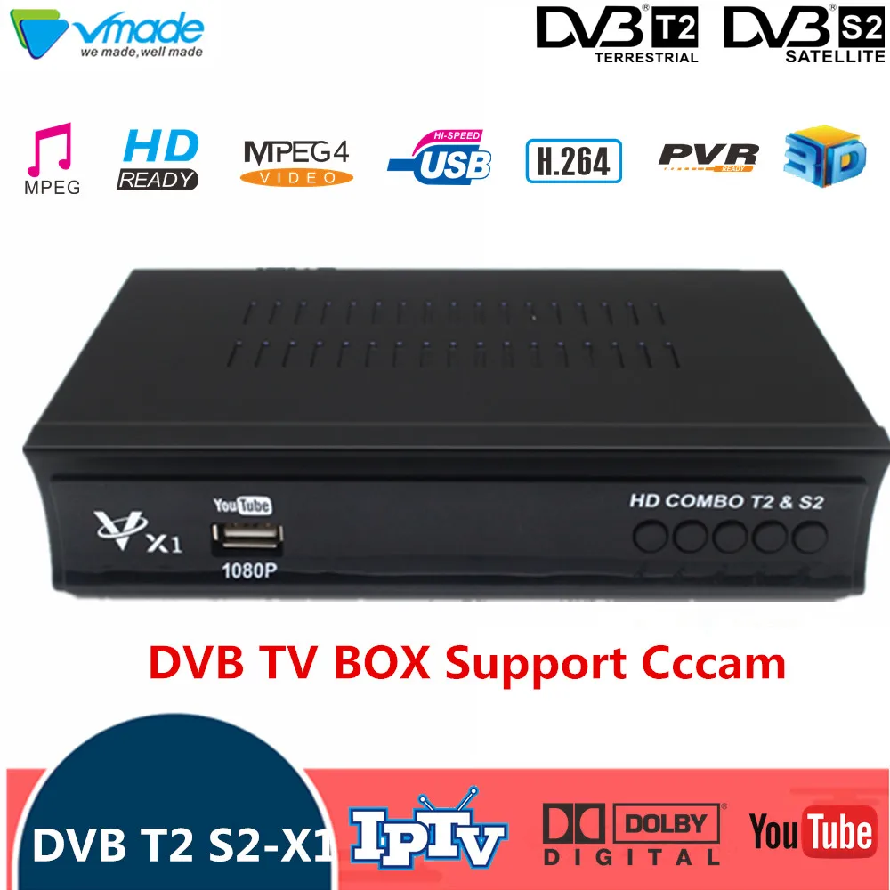 

Digital Terrestrial Satellite TV Receiver Combo DVB-t2 DVB-s2 Tv Box dvb T2 S2- X1 support IPTV Youtube AC3 Europe Media Player