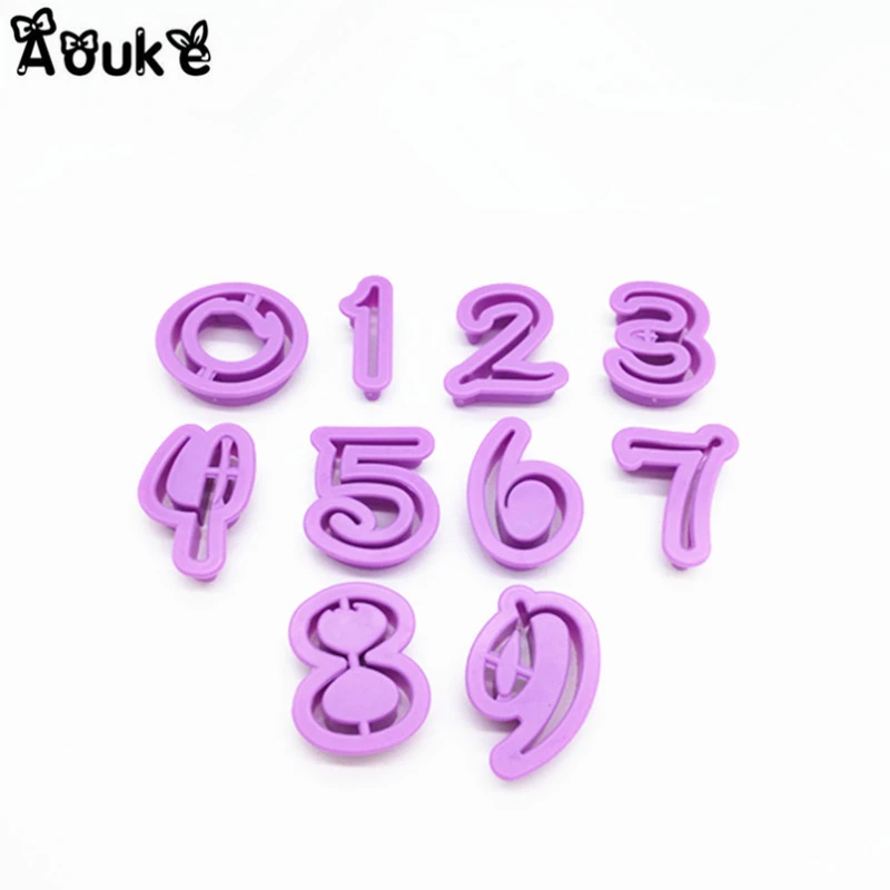 

10 pcs/set Digital Biscuits Cookie Fondant Cake Mould Embosser Mold Candy DIY Baking Cake Decoration Tools