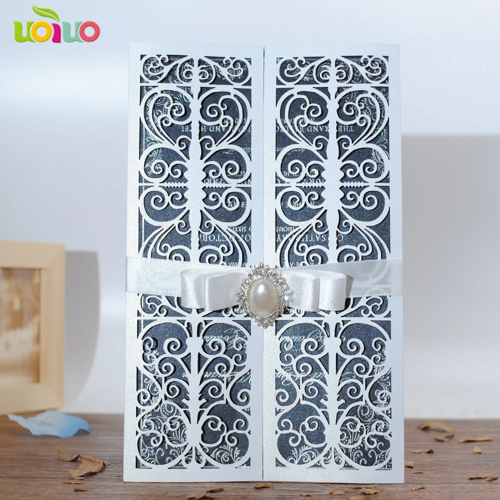 

free shipping 50set inc249 New Laser Cut Wedding Invitations Elegant Wedding Invitation Cards