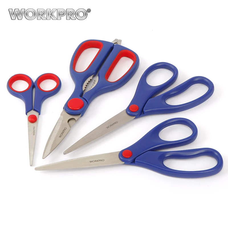 WORKPRO 4PC Scissors Set Stainless Steel Scissors Multipurpose Home ...
