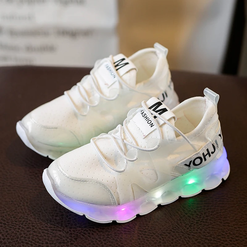 Glowing Sneakers Kids Shoes Luminous fashion trends casual 2017 Autumn LED light luminous shoes for boys girls tenis led infant