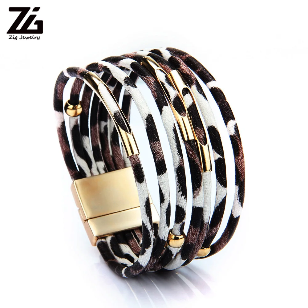 Fashion Femmes multicouche en Cuir Strass Cristal Perles Wrap Bracelet Breloque