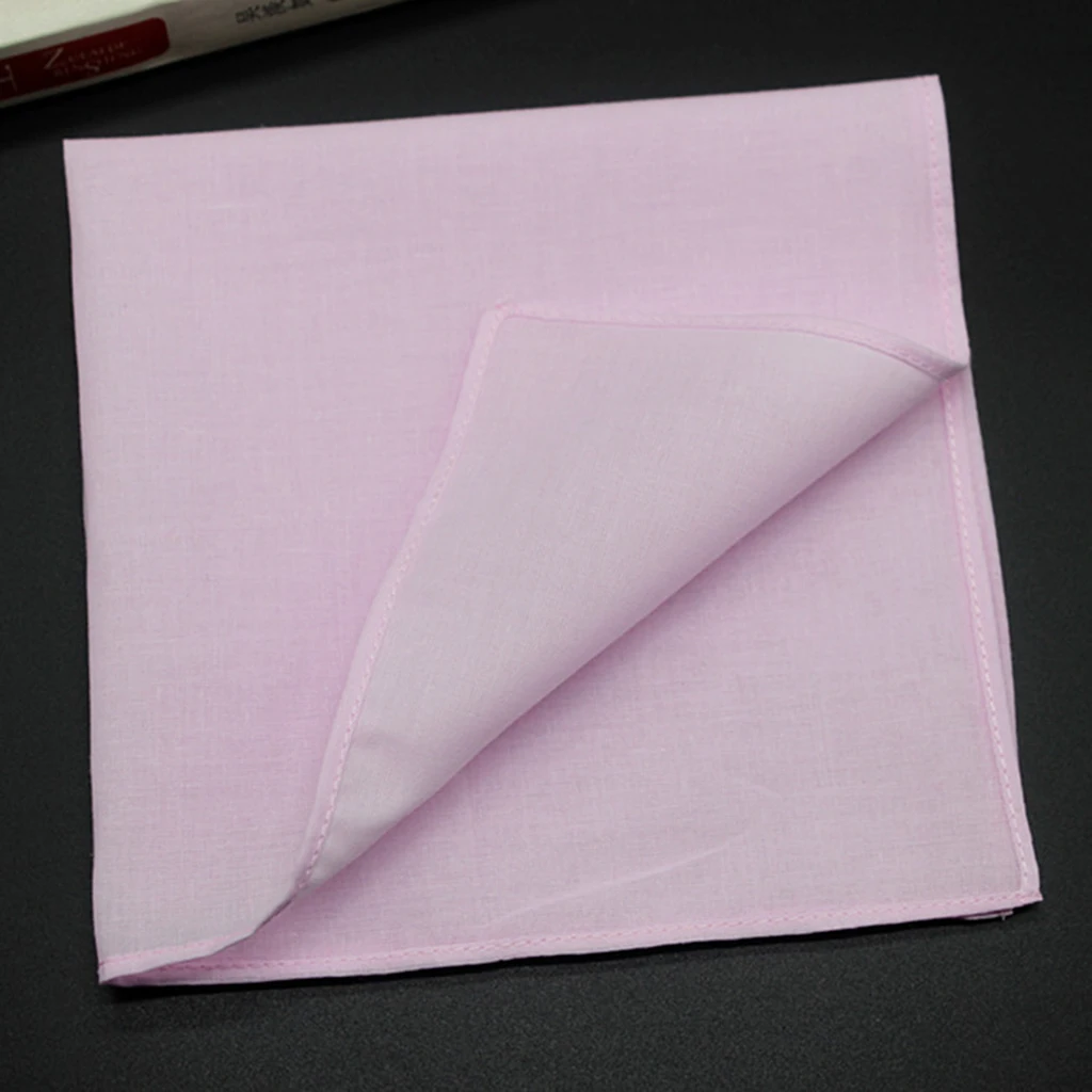  10pcs Pure 100% Cotton Handkerchiefs Pocket Hanky Hankies Kerchiefs for Wedding Eating food Wiping 