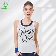 Для женщин спортивные топы быстросохнущая с принтом букв футболки Йога тренажерный зал Фитнес Спорт рукавов жилет Бег Обучение Спортивная
