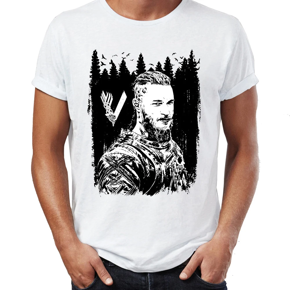 Мужская футболка Рагнар из викингов Lothbrok Warrior King Badass Awesome Tee|Футболки| |