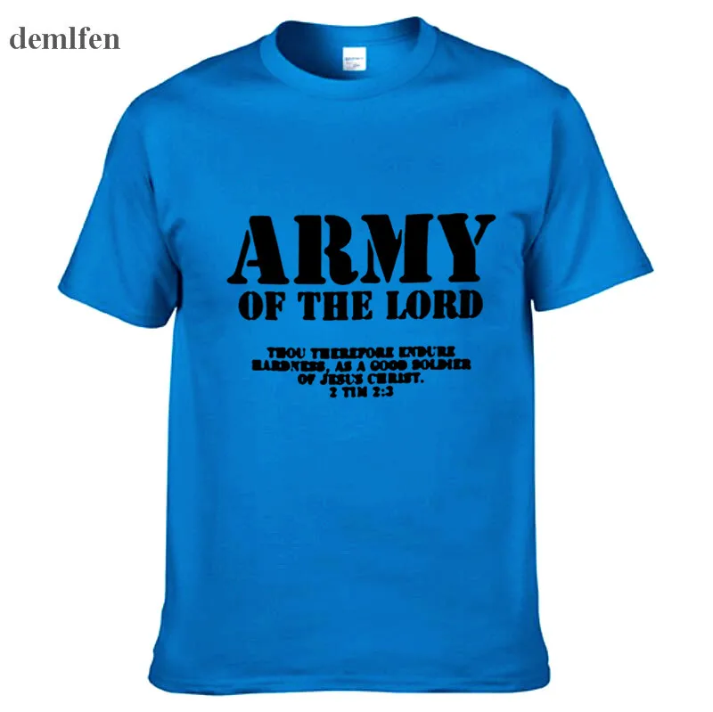 Мужская и женская одинаковая Футболка с принтом «Армия лорда Кристиана», «Иисус Христос», стиль, принт на заказ, футболка размера плюс - Цвет: blue