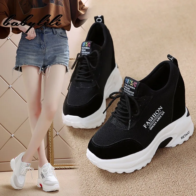 

Platform Sneakers for Women Fashion Thick Bottom Height Increasing 6CM Casual Chunky Wedge Sneakers Summer Women Vulcanize Shoes