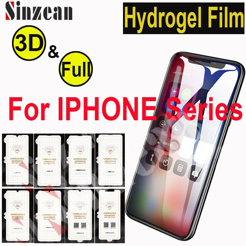 Sinzean 20 шт для IPHONE 12 Pro MAX/XS MAX/XR/SE2 3D мягкая Гидрогелевая пленка 11 Pro/678 Plus полная