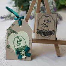 Высокое качество я люблю вас diy открытка или Закладка Скрапбукинг штамп, красивые деревянные и резиновые штампы