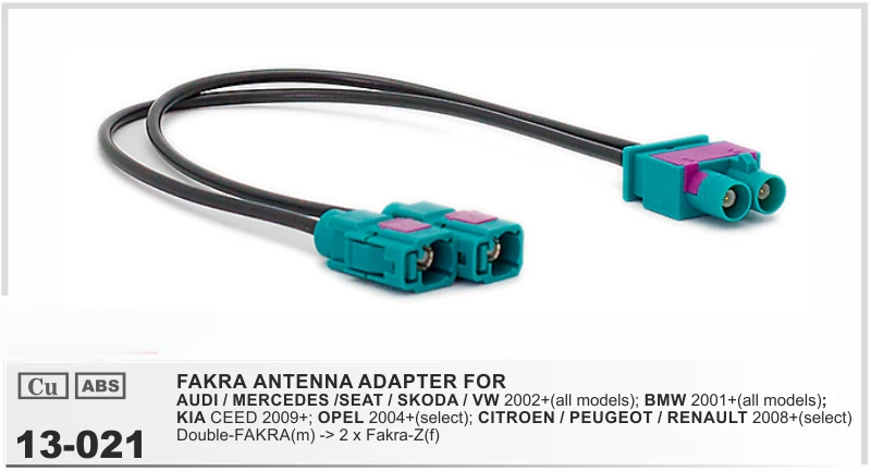Cable adaptador Conector Radio Coche a iso OPEL 2004/> con adaptador fakra