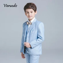 Синий свадебный костюм для мальчиков облегающий костюм для выпускного бала для мальчиков синий костюм для мальчиков 3 предмета