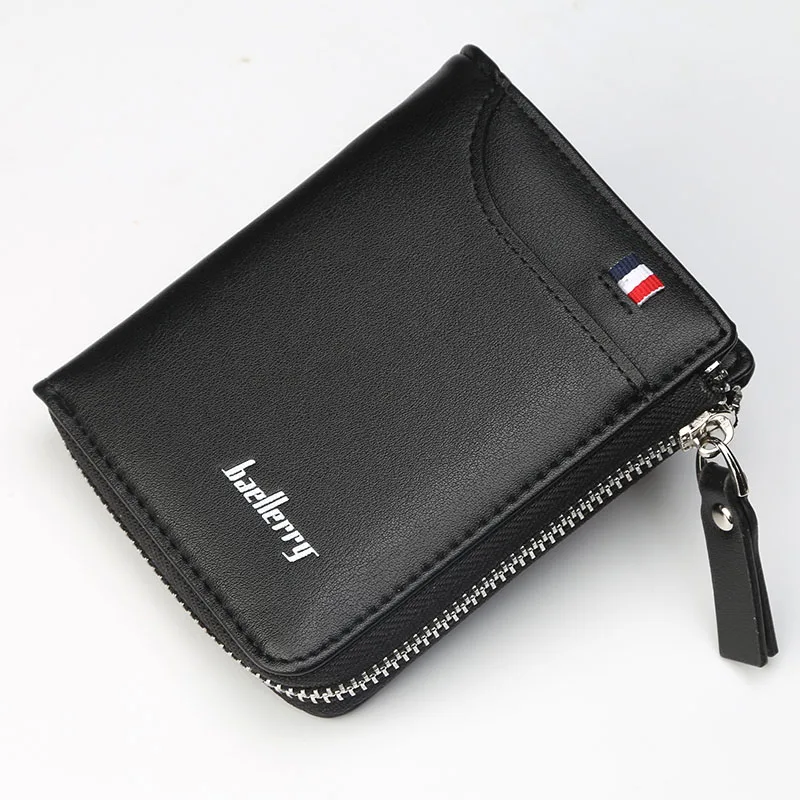 

Brand Men Wallet Purse Top Quality PU Leather Small Mini Multi-card Holder Fashion Zipper Coin Pocket Male Clutch Wallet For Men