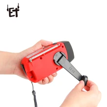 ET Портативный солнечной радио чрезвычайная Солнечный рукоятки AM/FM/WB радио с светодиодный фонарик Электрический фонарик Открытый аксессуар выживания