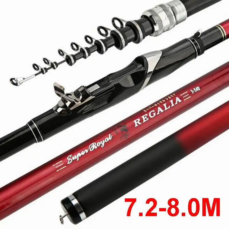 REGALIA телескопическая удочка рыболовные Rod Fast Action Удочка Superlight сверхпрочное углеродное волокно с супер длинным размером 7,2-8,0 м 2 типа серии