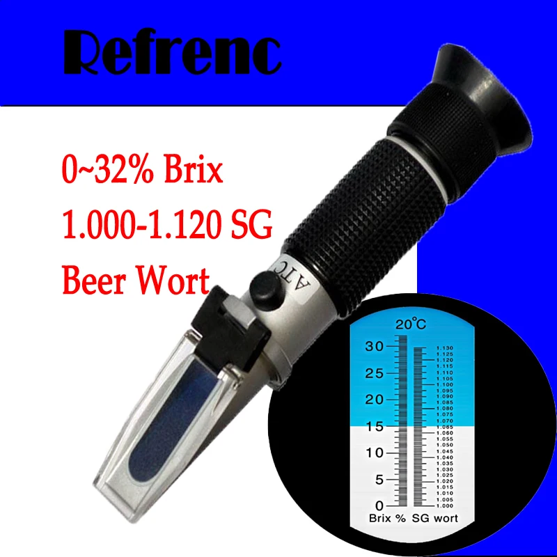 Beer Brewing Refractometer (0 32Brix,1.000 1.120 Wort Specific Gravity