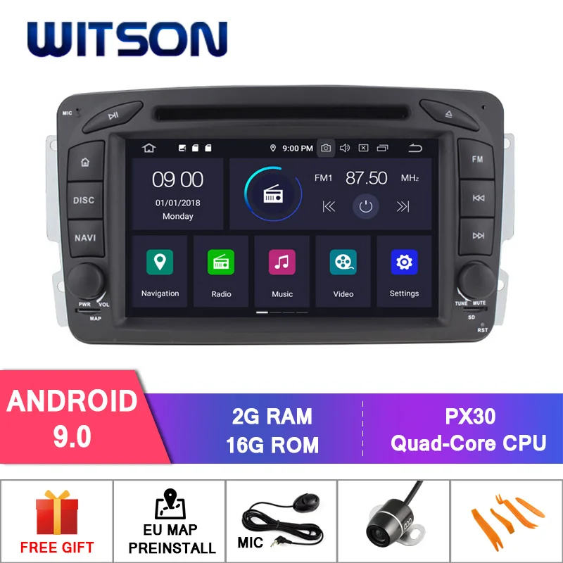 Discount WITSON Android 9.0 CAR DVD GPS RADIO for MERCEDES-BENZ C CLASS W203/Clk -C209/W209 audio system with gps car audio gps dvd  1