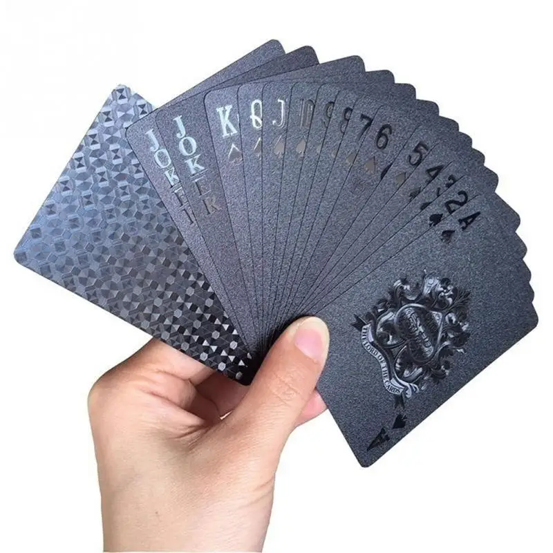 Черный бриллиант покер палуба пластиковые игральные карты, настольные игры Speelkaarten ПВХ карты креативный подарок стандартные игральные карты