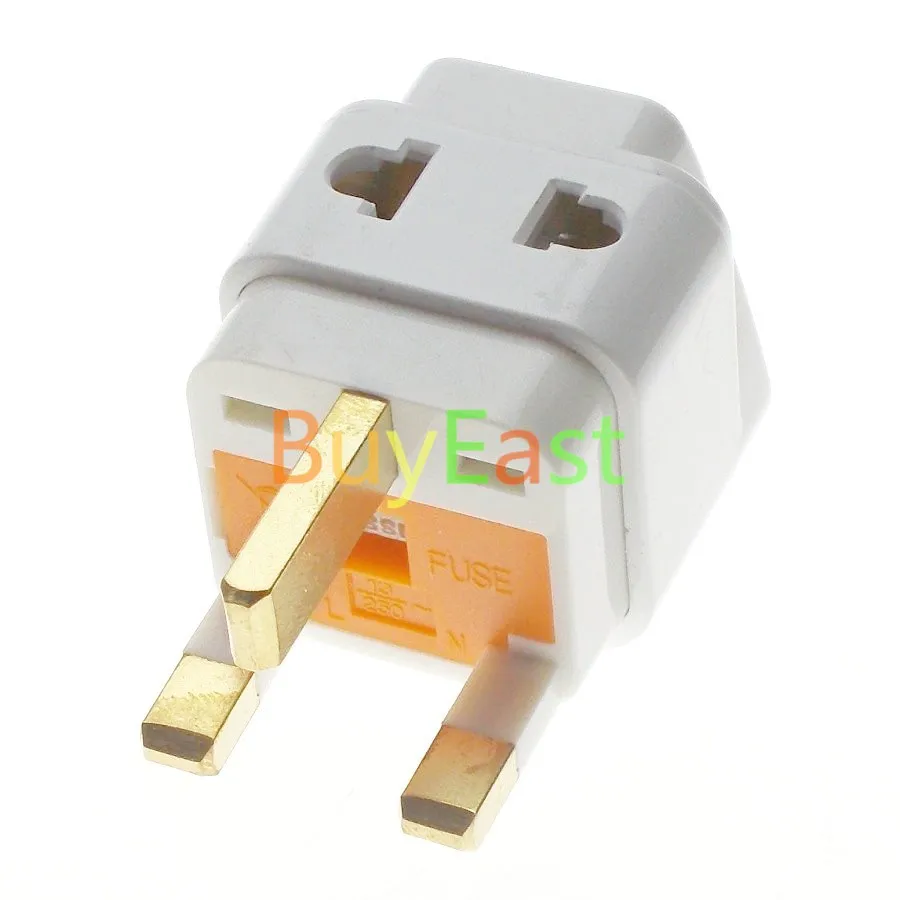 

Free shipping UK Travel Adapter Type G, 2 Way Outlet BS1363 13 Amp Fused Convert EU/US/UK/AU/China/Japan... Plug White Color