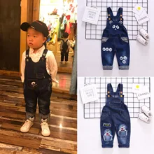 Для новорожденных брюки джинсовые комбинезоны для малышей Детская одежда, осенняя одежда для детей Детский комбинезон детский нагрудник Штаны для маленьких мальчиков штаны для девочек для детей ясельного возраста, длинные джинсы