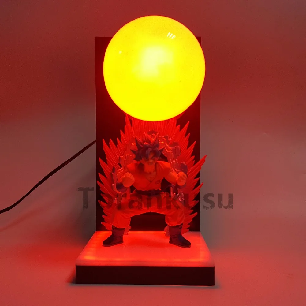 Dragon Ball Z фигурку Сон Гоку kaiouken pvc 300 мм аниме Dragon Ball Супер диорама фигурка DBZ со светодиодной база лампы