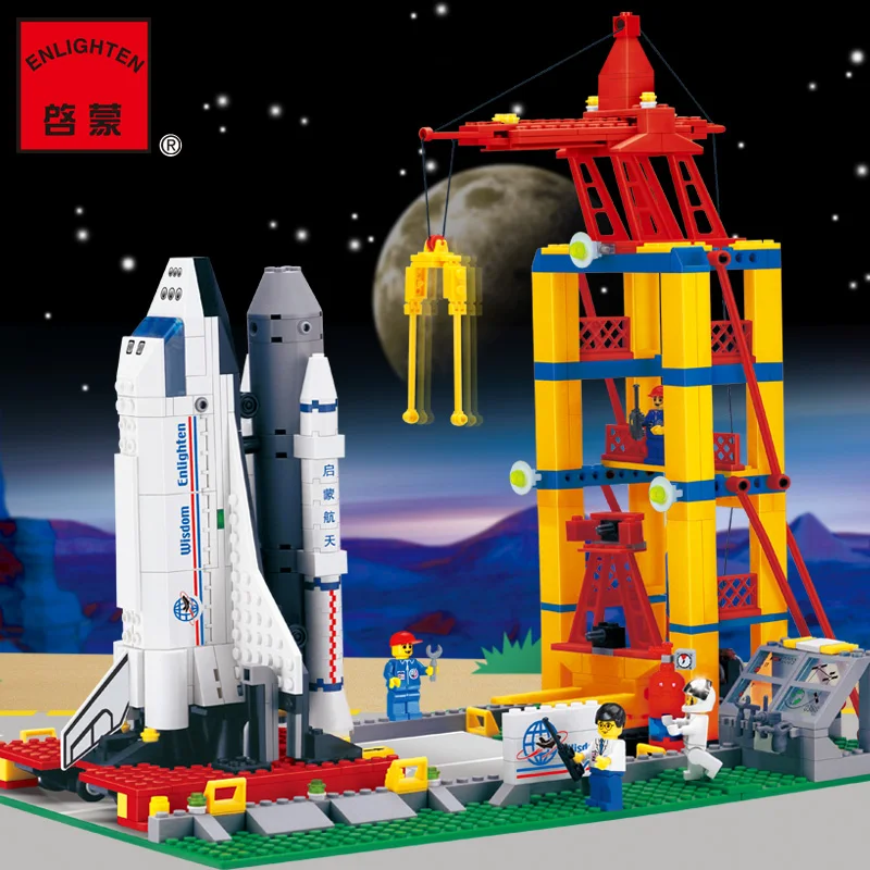 ENLIGHTEN Space Series Space Shuttle Launch Base Astronaut Assemble Model Building Blocks