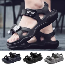 Мужские Пляжные шлепанцы; однотонная Повседневная дышащая обувь на плоской подошве; тапочки для бассейна; обувь для плавания; пляжная обувь для мужчин; 01