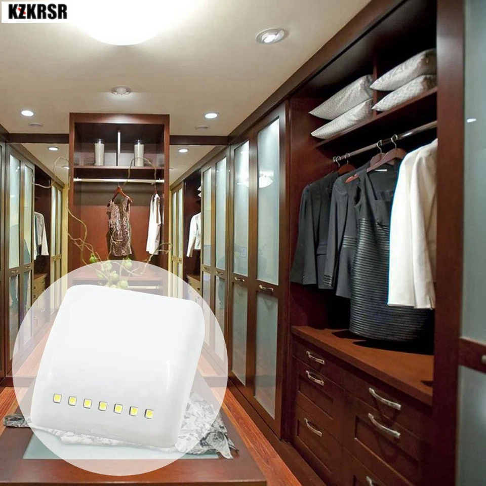 

KZKRSR 3/7 Leds Cabinet Hinge Led Sensor Light luz armario Wardrobe Lamp Night Light Cupboard Door Bulb Lamp Kitchen Lighting