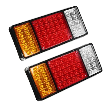 

1Pair LED Car Rear Tail Lights Stop Turn Signal Lamp for 12V 24V Trailer Caravan Truck Lorry