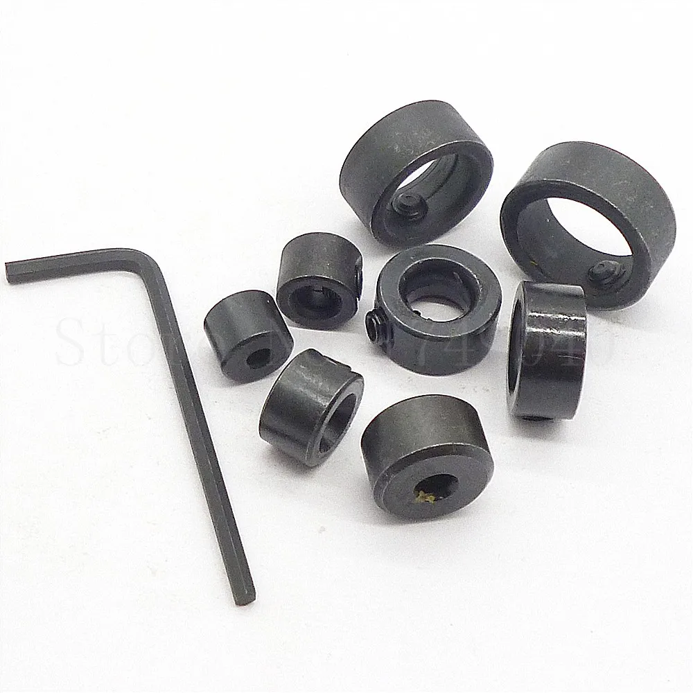 8X Woodworking Drill Bit Depth Stop Collars Ring Positioner Hex Wrench 3-16mm