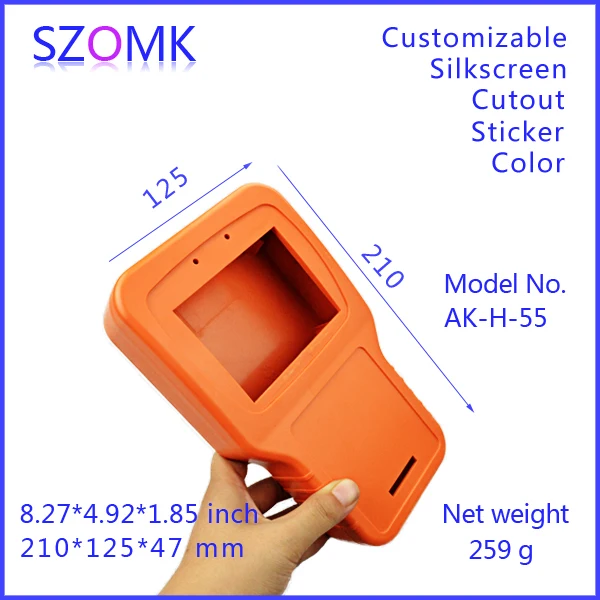 

10 pcs/lot handheld plastic enclosure abs plastic junction box portable instrument box 210x125x47 mm
