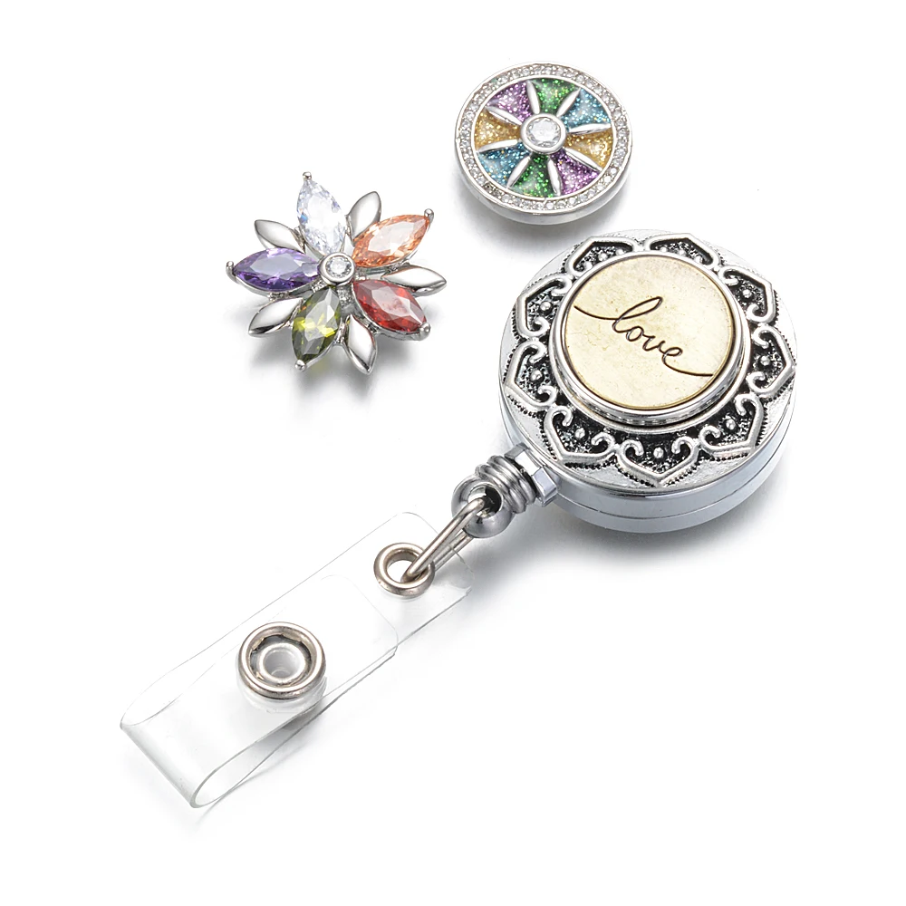 Snap Jewelry Women's Fashion Lanyard Mini Retractable Badge Reel ID