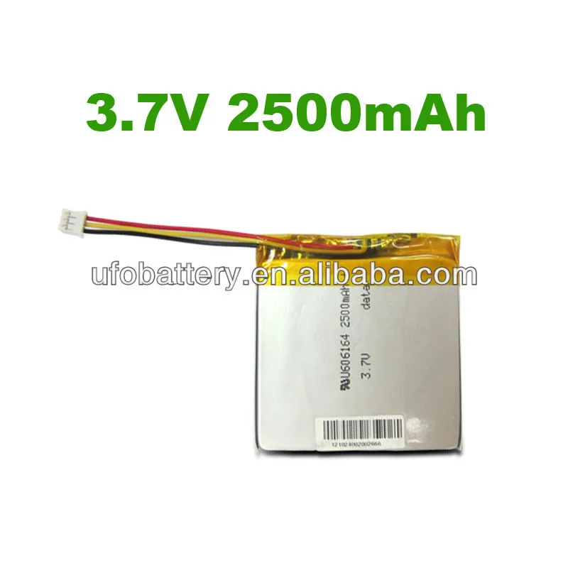 UL/CE/ROHS/MSDS/UN38.3 approval LP606164 3.7v 2500mAh lithium ion battery for heated blankets