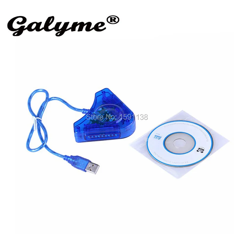 Новый Синий игровой USB переходник для джойпада с двумя игроками Кабель адаптер PS2