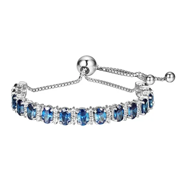 

2018 New Arrival Tanzanite Bracelet Red Green Zirconia Adjustable Bracelets for Women Fine Jewelry Gift