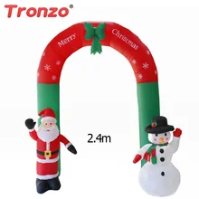 Tronzo, Рождественское украшение, 2,4 м, надувная Рождественская АРКА, Санта Клаус, снеговик, Рождественская дверь, игрушки, украшение дома, сад, вечерние