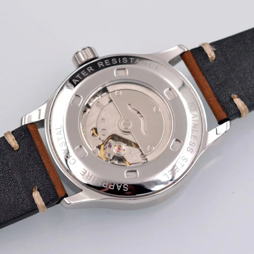 42 мм Corgeut стерильные часы с сапфировым стеклом военные мужские автоматические Роскошные Брендовые спортивные дизайнерские автоматические механические мужские часы