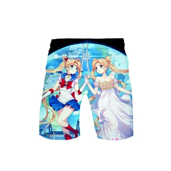 

Harajuku Sexy Style of 3D Sailor Moon print Summer Girl Recreational style shorts hot sale Harajuku Leisure style Beach Shorts